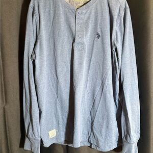 U.S. Polo Assn. Gray Long Sleeve Henley Shirt